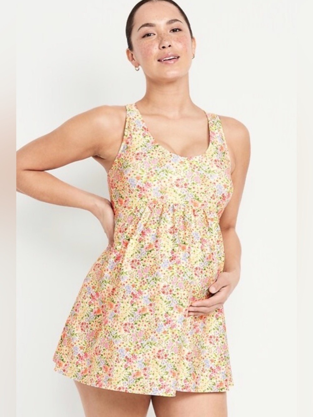 Old Navy Maternity Halter One Piece Swimsuit Dress Sarong NWT XL Summer Beach
